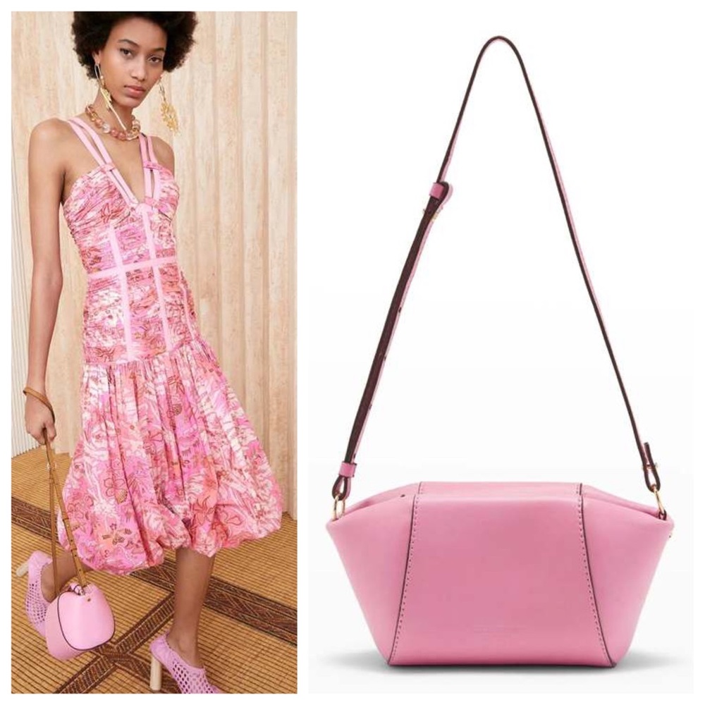 NEW! Ulla Johnson Rosebloom Pink Leather Imogen Small Soft Convertible Crossbody